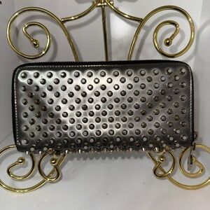 Christian Louboutin Silver Studded Wallet